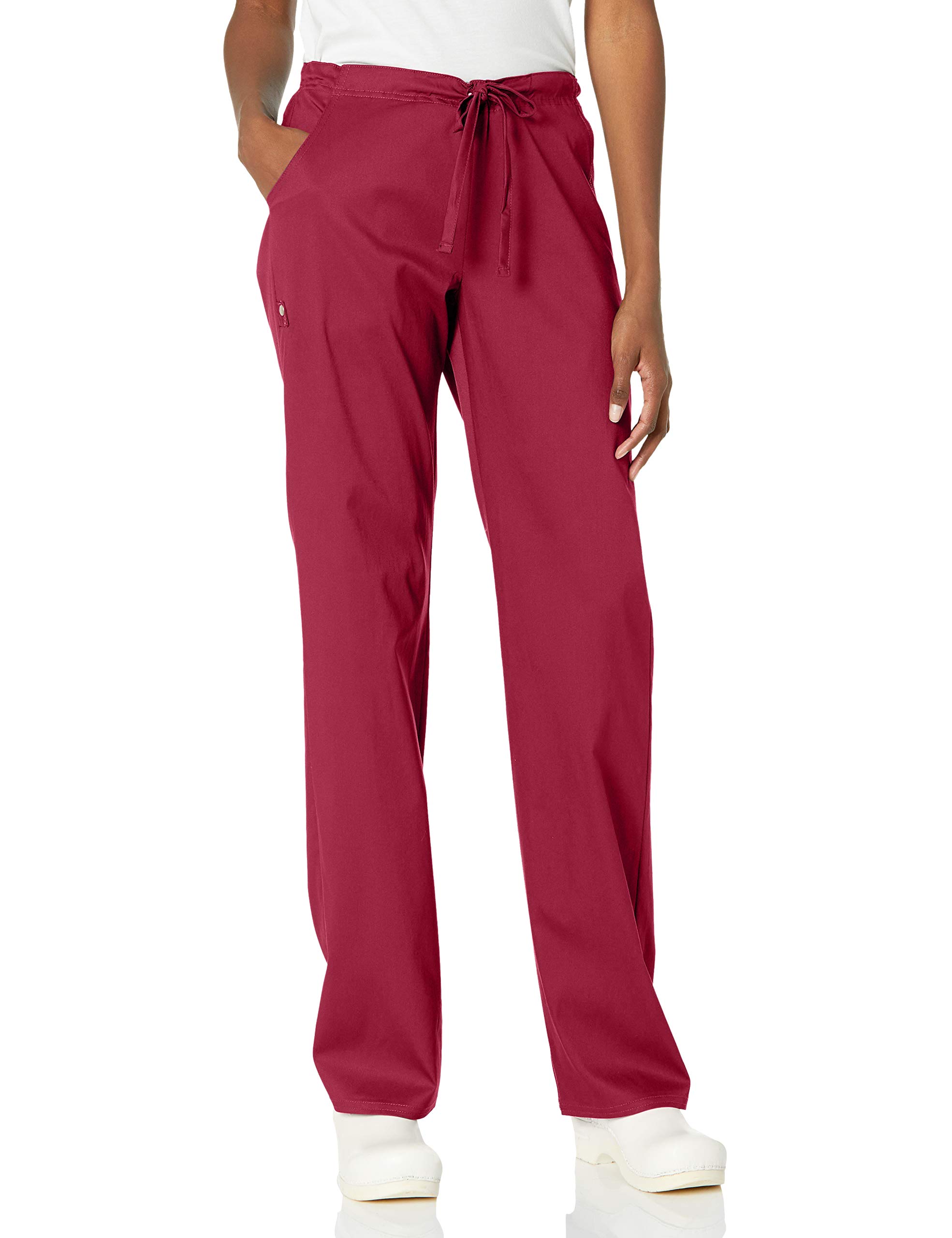 Cherokee Women's Tall Scrubs Luxe Low Rise Drawstring Pant, Wine, Medium/Tall