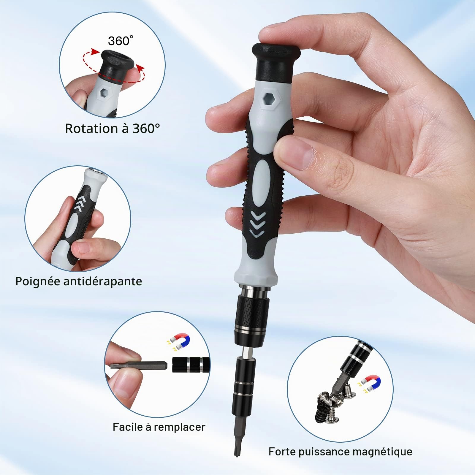 132 en 1 Tournevis de Precision,Portable Kit, Magnétique Outils de Réparation Pour Réparer Smartphone,Ordinateur,Tablette,Lunettes,Montre,Petits Appareils Ménagers