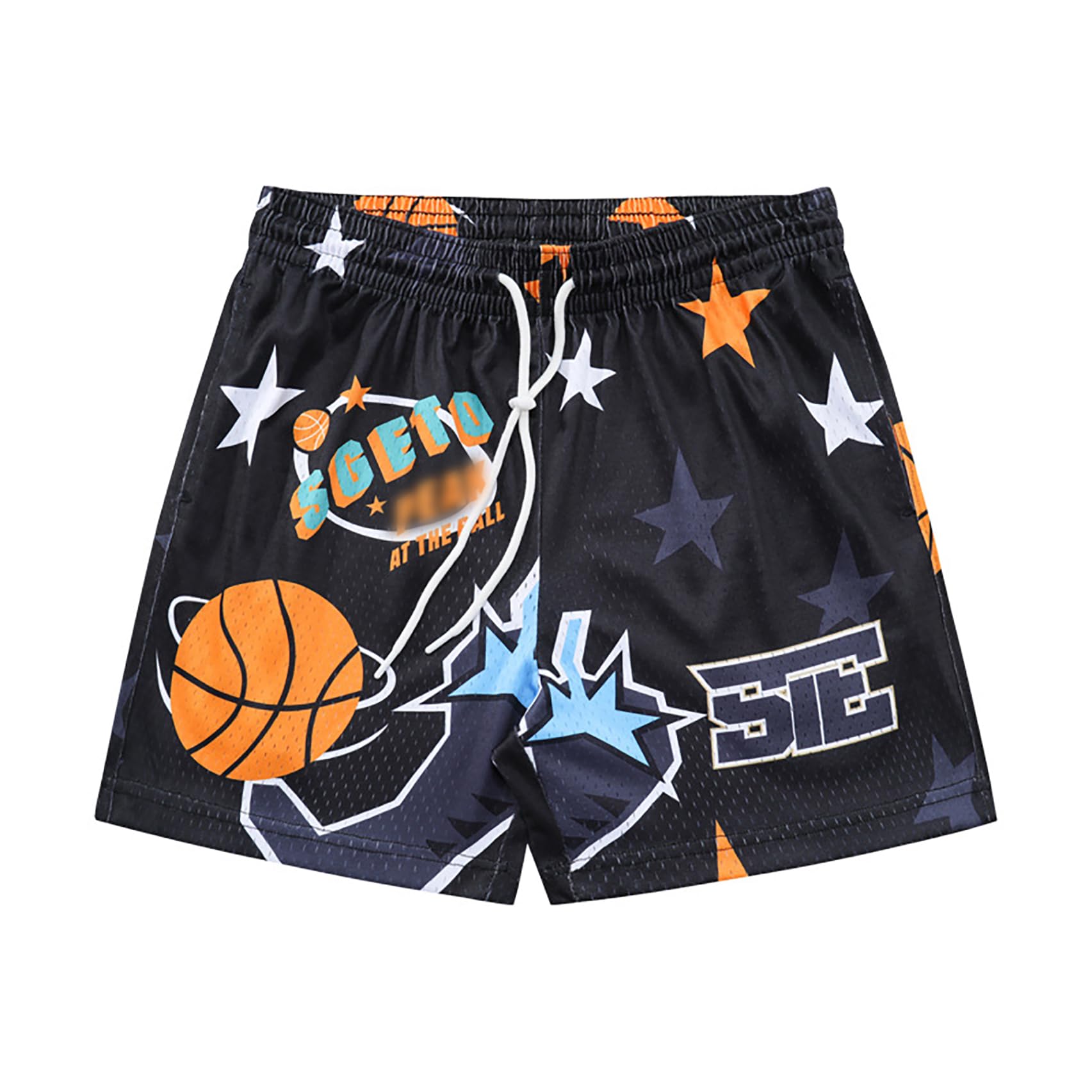 DIOTSR Mens Graphic Basketball Shorts Drawstring Running Workout Shorts Summer Cool Casual Shorts