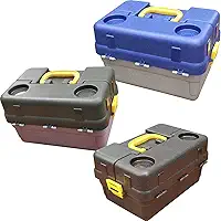 Maleta Pesca HI 6 Bandejas Caixa Pescaria Grande (Azul e Cinza)