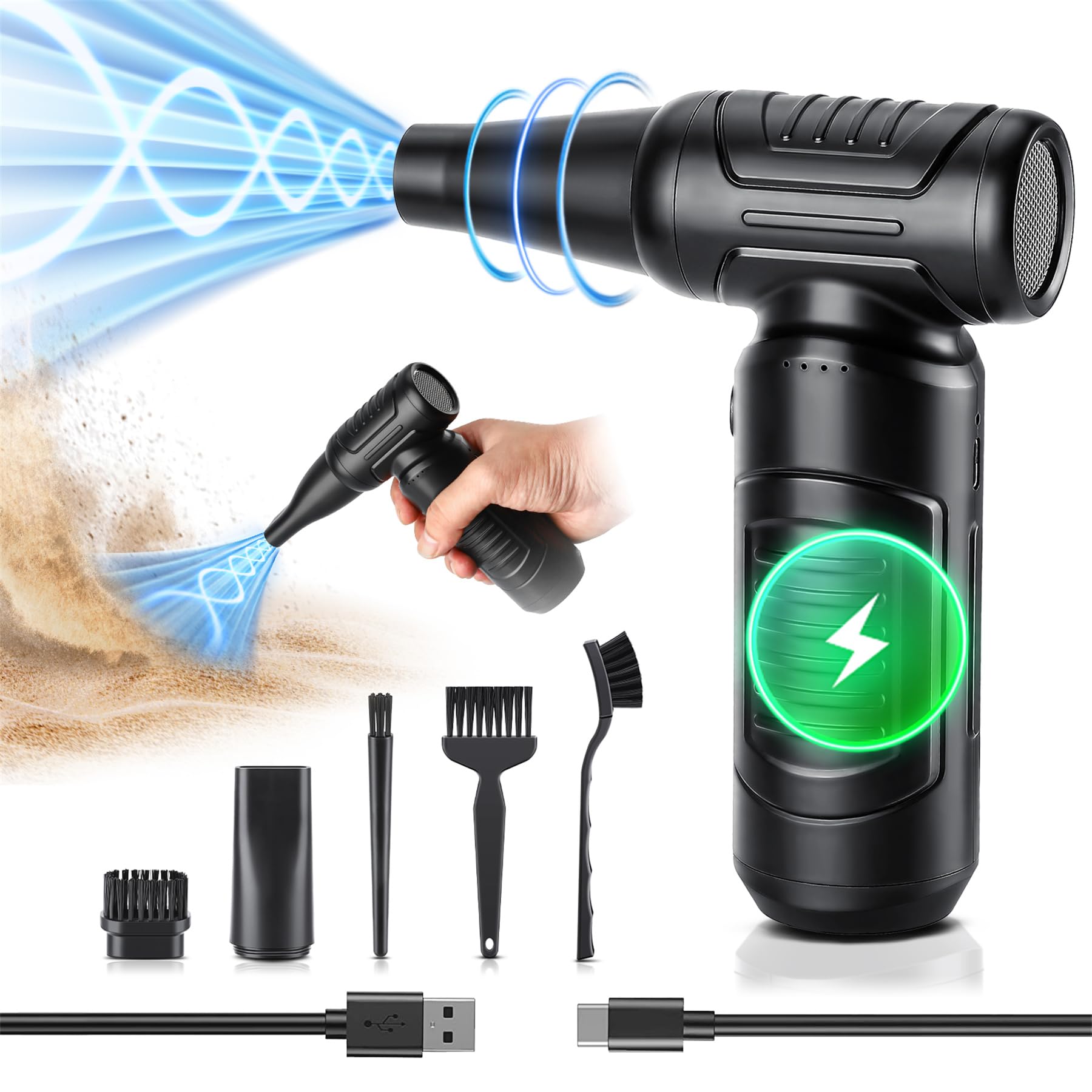 Compressed air Duster 180000 PRM Electric air Duster (Dark Black)