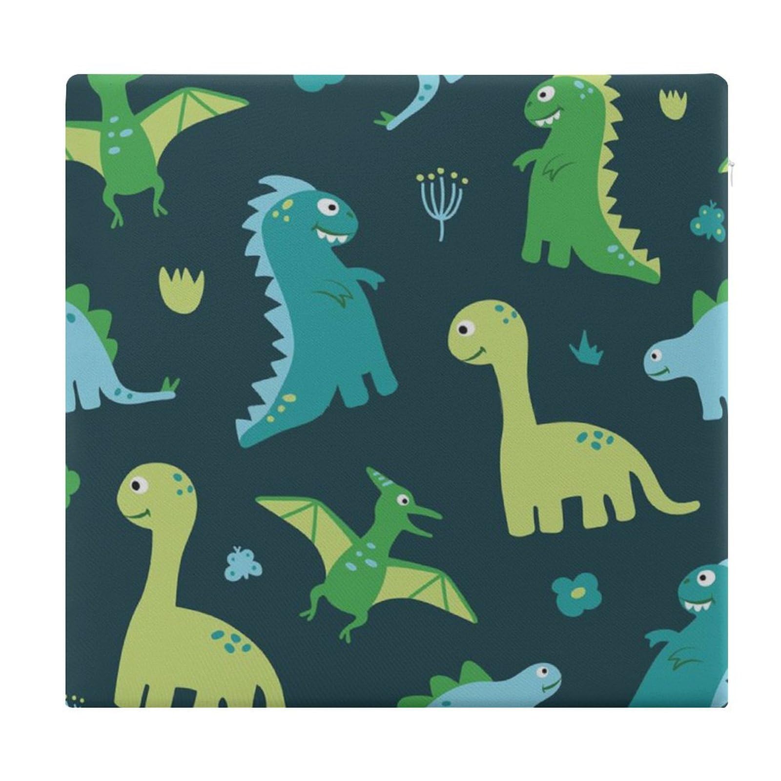 JZemdybill Chair Pad, Blue Background with Dinos Seat Pad, Square Chair Cushion for Yoga Living Room Balcony