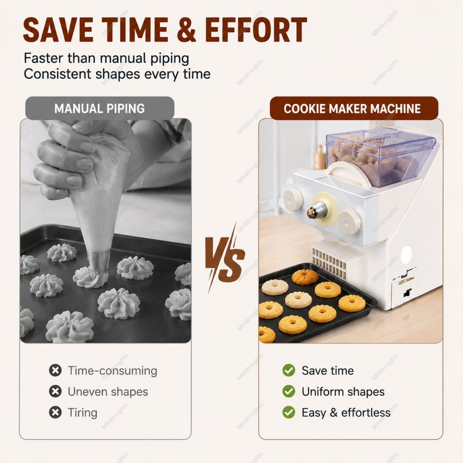 Macchina automatica per la preparazione di biscotti, 180 W, con ugelli intercambiabili, per modellare biscotti creativi per la cottura domestica, cucine e studi di cottura