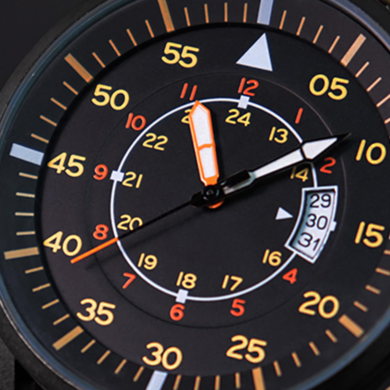 addies Montre militaire pour homme 44 mm Affichage 3 dates Étanche 50 m Bracelet en nylon à séchage rapide