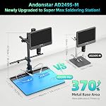 Andonstar AD249S-Max 10.1'' HDMI Digital Microscope with Super Max Soldering Station, Helping Hands, 2000X 3 Lens 2160P UHD Video Record, Soldering Microscope for Electronics Repair, Slides, 32GB Card