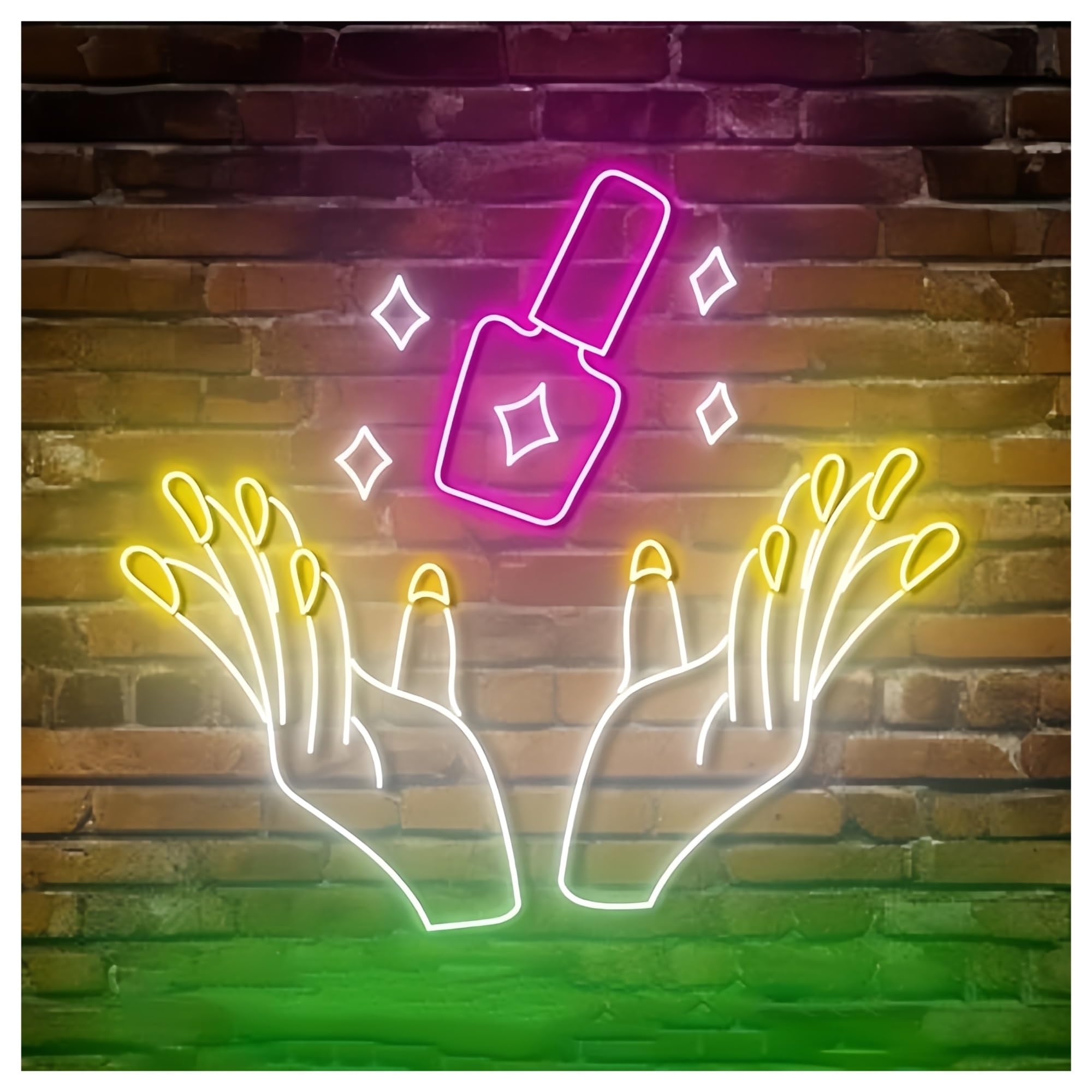 SHOUXI Sign Lamp Beauty Nails Salon Neon Sign Personalized Nail Salon Beauty Room Decor Sign Decoration Neon Light(75CM)
