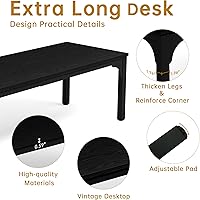 Vista 3 de Mesa de conferencias de 6.56 pies, mesa de seminario rectangular grande súper resistente para 8 personas, mesas largas de negocios, 1 unidad