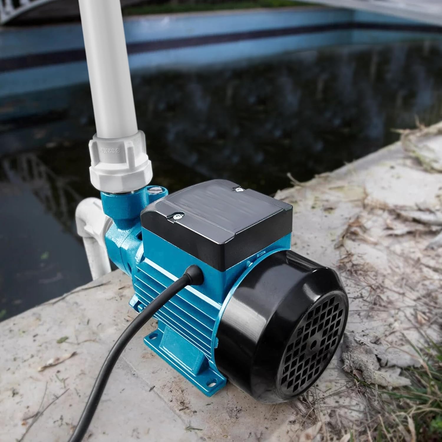 Bomba de Agua Periférica QB60 0.5HP 220V, Bomba de Presión de Agua 35L/min, Elevación 35m - Ideal para Riego, Bomba de Agua 220V, Llenado de Tanques y Uso Doméstico