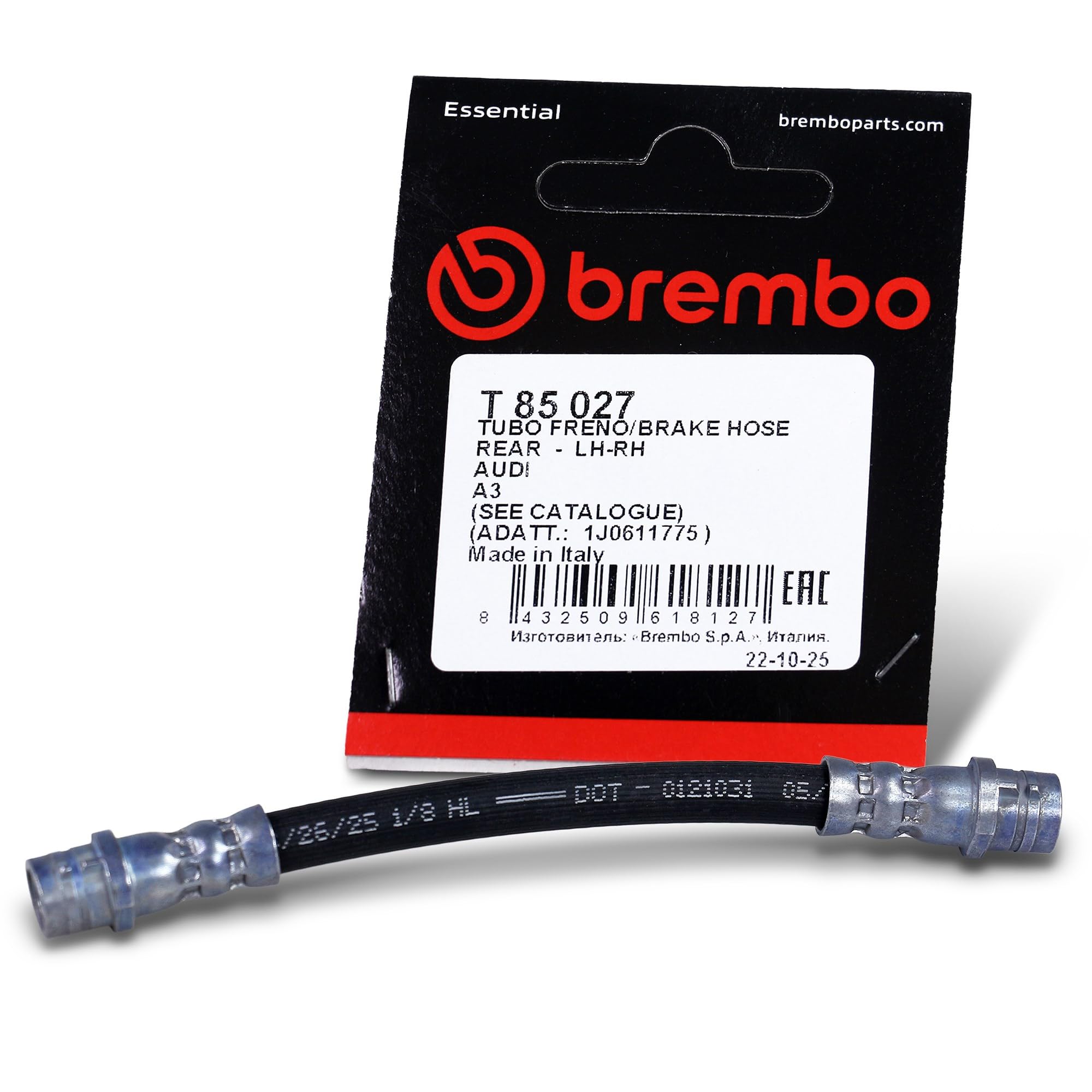 BRAKE HOSE T 85 027 FOR SKODA OCTAVIA/Combi VW BORA GOLF/IV/Mk JETTA AUDI 1.6L