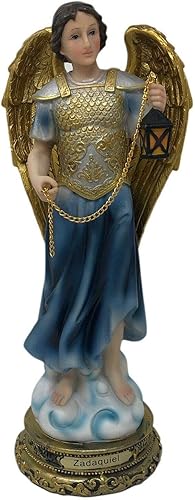 Mi Santuario Zadaquiel Arcangel - Figura religiosa (resina, 11.8 in), diseño de arcángel