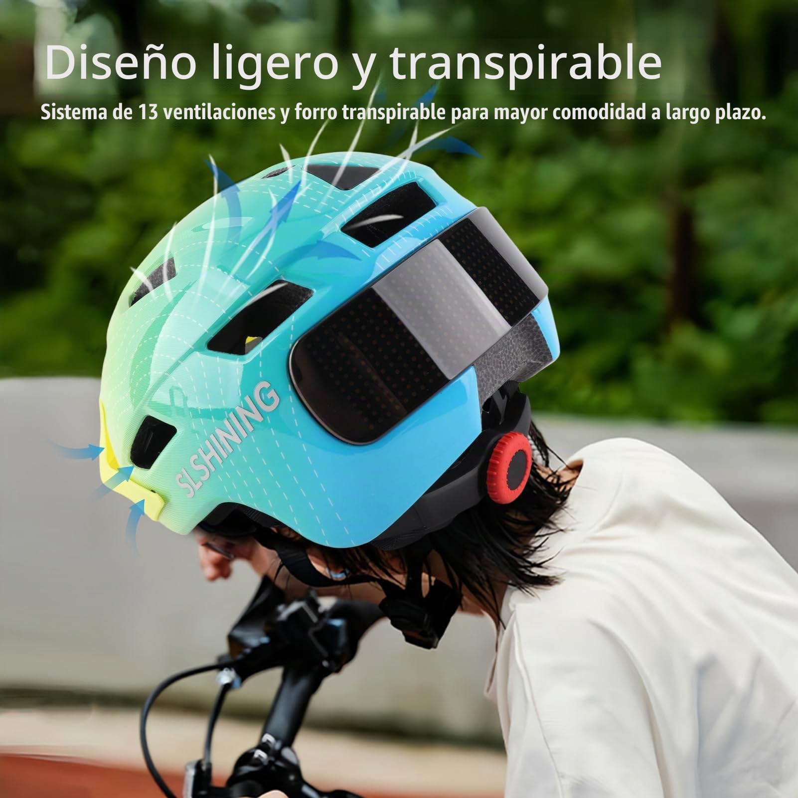 Casco de Bicicleta para Niños con Pantalla LED, Luz, para Ciclismo, Patinaje, Scooter, Deporte, Equitación, con Luces Intermitentes y Control Remoto
