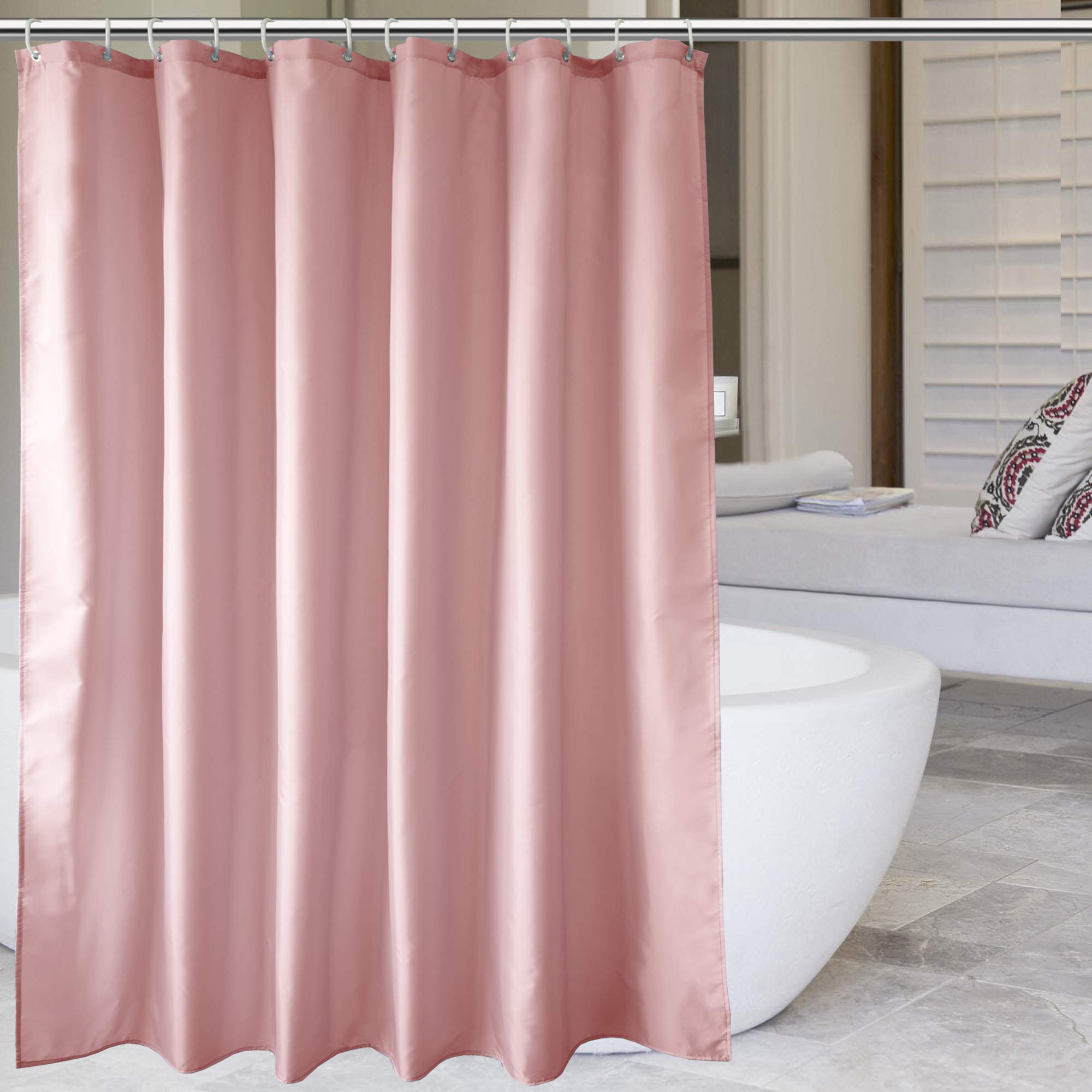 EurCross Pink Shower Curtains, Mould Proof and Mildew Resistant Extra Long Shower Curtain Liner 180 x 200cm Drop(72 x 78 Inch),100% Polyester