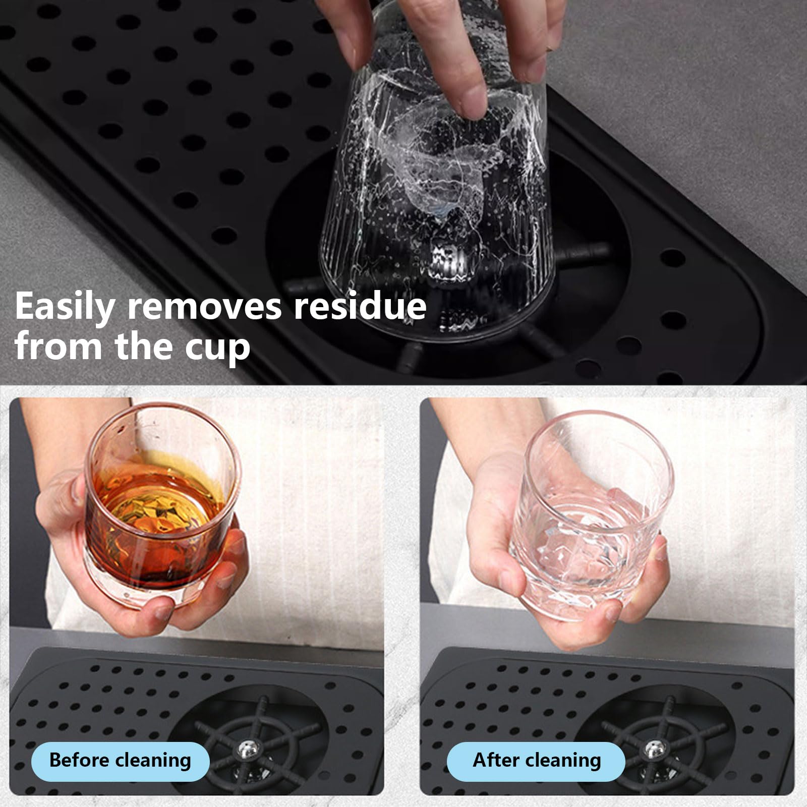 Enjuagadora De Jarras, Enjuagadora De Vasos para Barra De Cocina Lavavasos Chorro Automático De Alta Presión para Bares, Restaurantes Y Cafeterías,Small