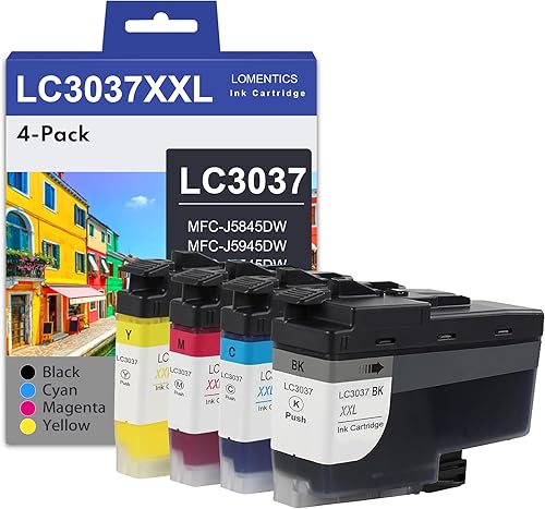 LC3037 - Cartuchos de tinta de súper alto rendimiento (paquete de 4, 1 negro/1 cian/1 magenta/1 amarillo) - Juego de cartuchos de tinta compatibles