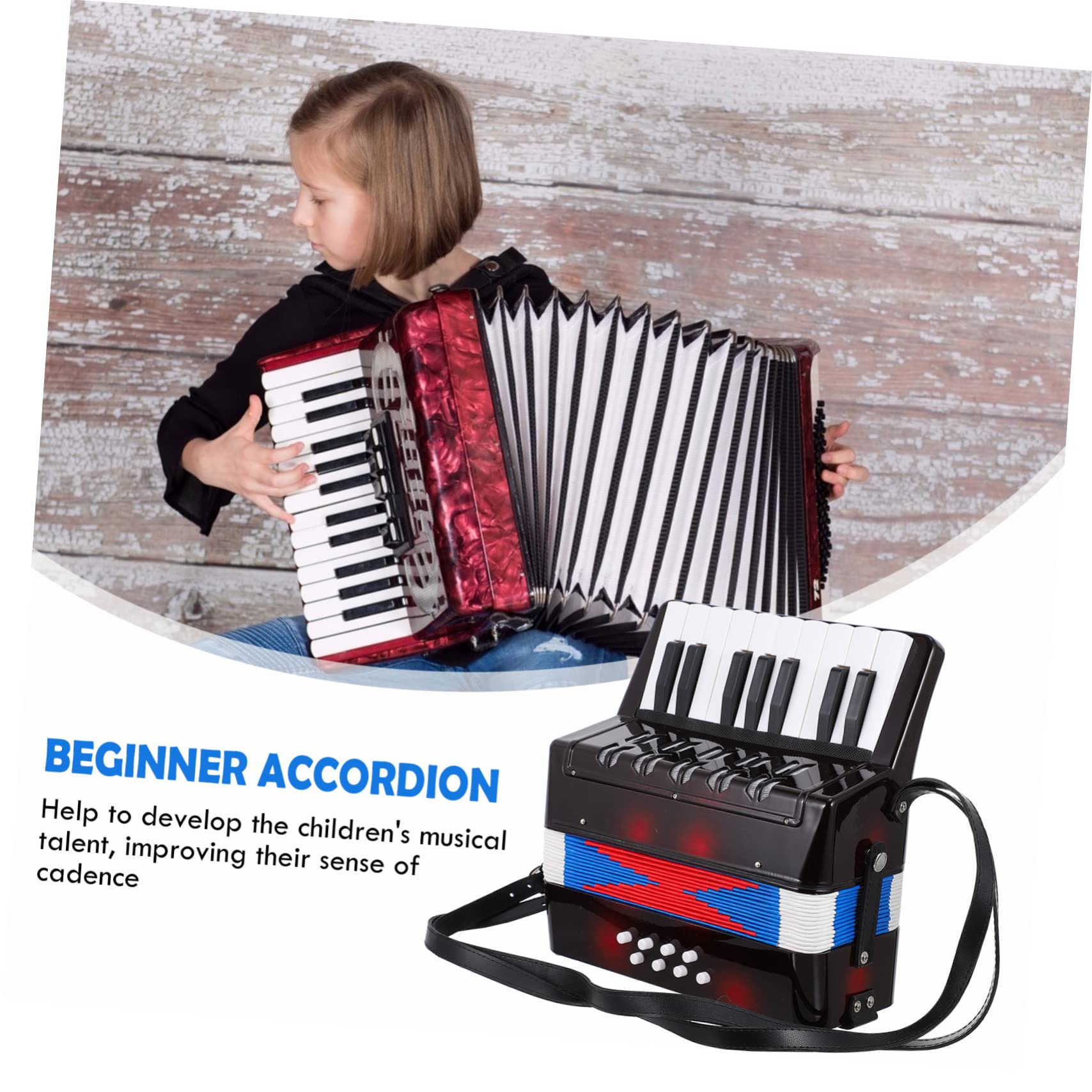 NOLITOY Strumento Musicale Organetto per Educativo Portatile Accordéon Leggero con Suono Chiaro per Sviluppo Cognitivo e Coordinazione Occhio Mano
