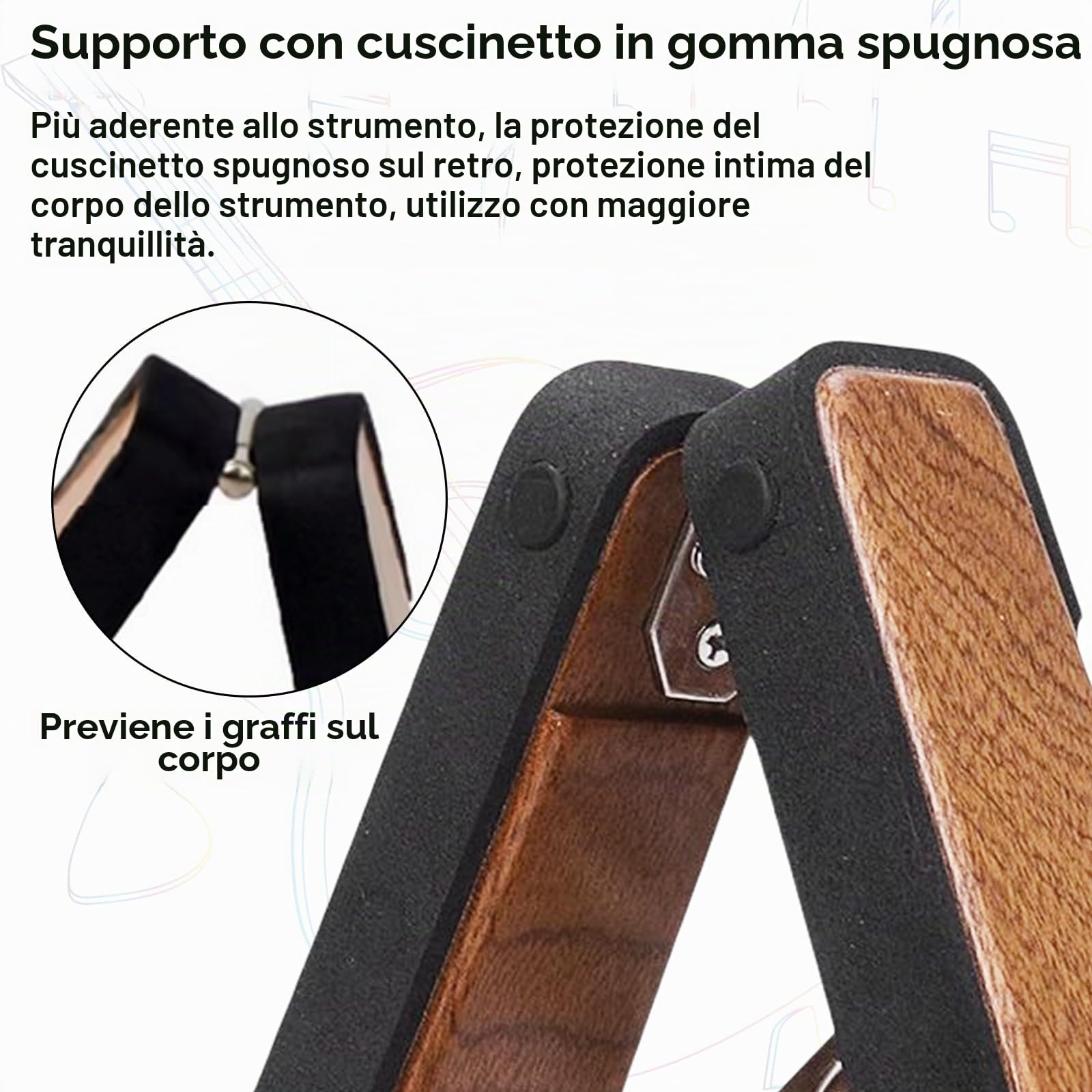 SUNOYA Supporto per Chitarra Pieghevole, Portatile e Stabile, per Chitarra Classica, Acustica ed Elettrica