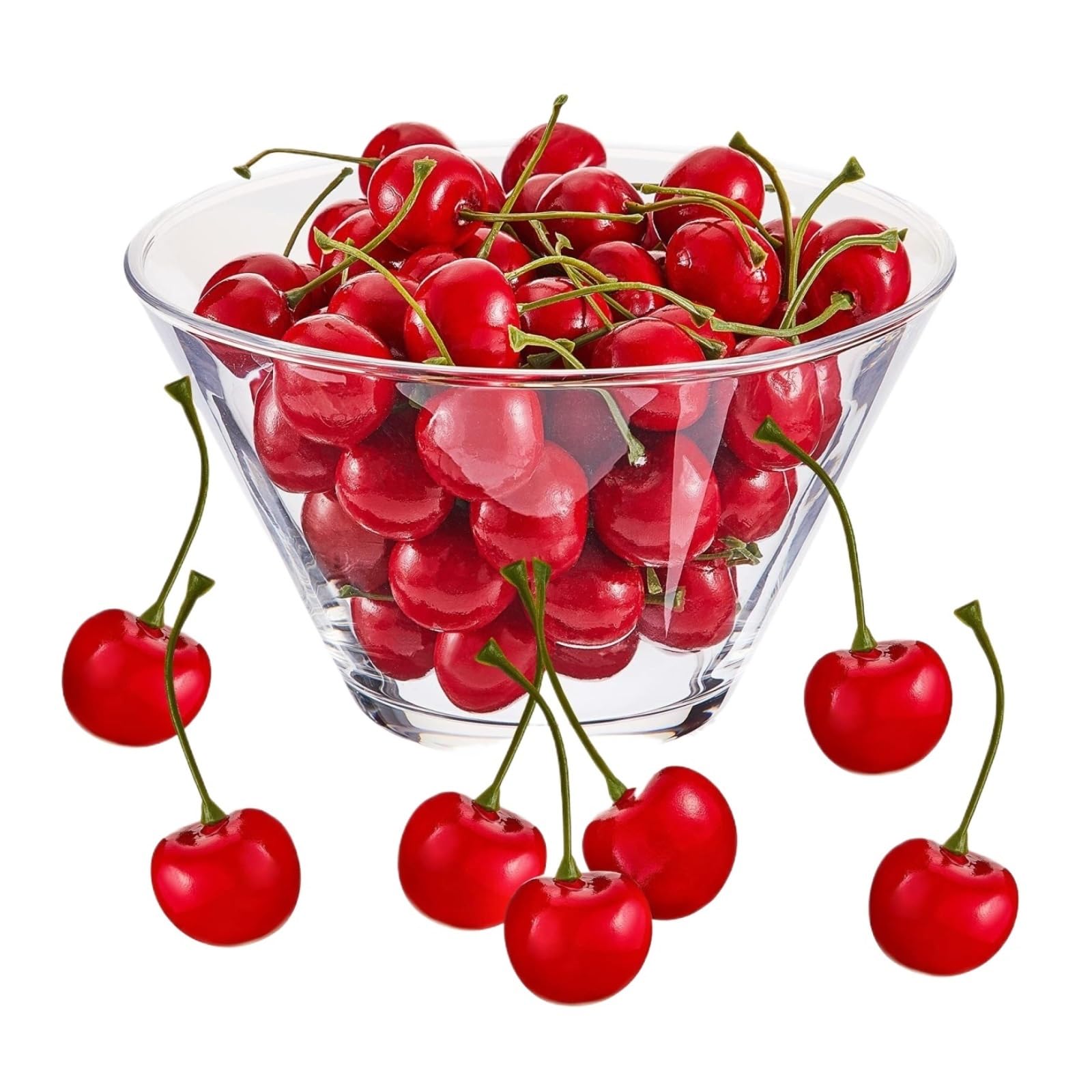 CVdrtyED Reusable Artificial Fruit Display 80pcs Artificial Fake Cherry Simulation Fruit Models For Party Decoration Kitchen Ornaments(Rosso)