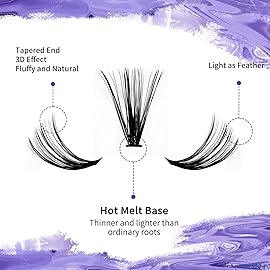 Individual Lashes DIY Eyelash Extension 300PCS Lash Clusters Extensions C/D Curl Comfortable Super Soft Lash Clusters Reusable Wispy Eyelashes Extensions Clusters(300PCS-40D-0.07CC,8-16mm Mixed Tray)