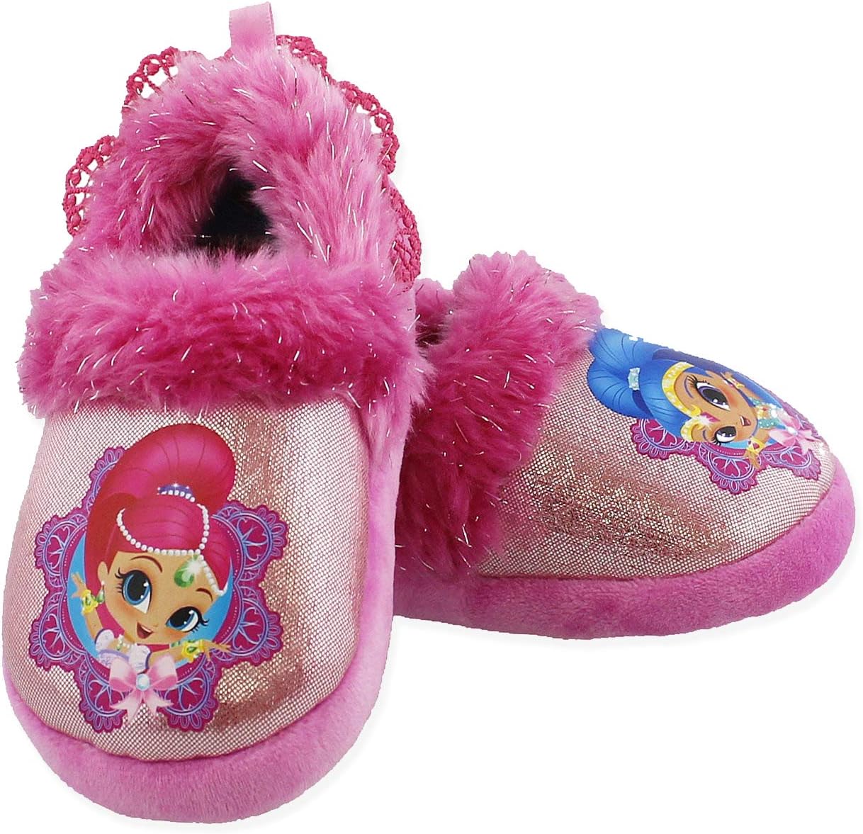Shimmer and Shine Toddler Girls Plush Aline Slippers (9-10 M US Toddler, Pink)