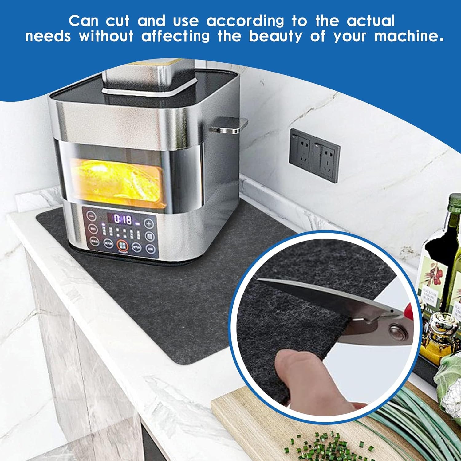 DGHOME Heat Resistant Mat for Air Fryer, 3 PCS Kitchen Countertop Heat Protector Mat with Kitchen Appliance Sliders Function for Ninja Air Fryer, COSORI, Tower, Coffee Maker,Microwave 6 71AKwYo 96L. AC SL1500