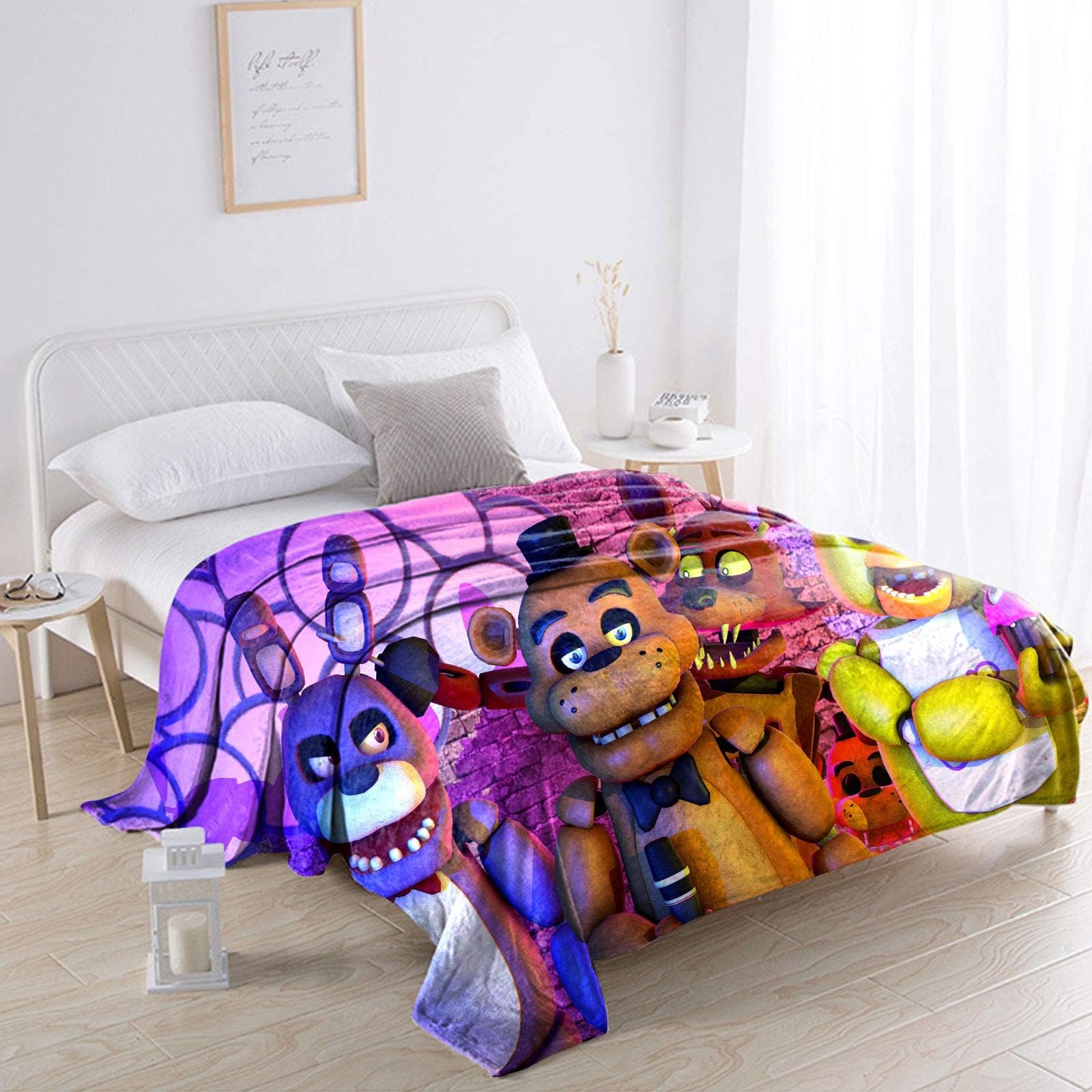 Couverture Polaire 3D Five Nights At Freddy's - 100x130 Cm - Douce, Chaude, Lavable Machine, Idéale Canapé Ou Lit