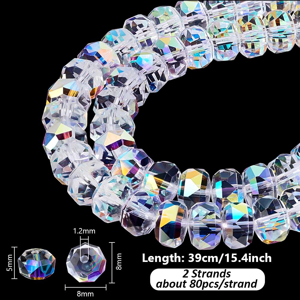 PATIKIL Perline rotonde in acrilico, 8 mm, 200 pezzi, colori AB