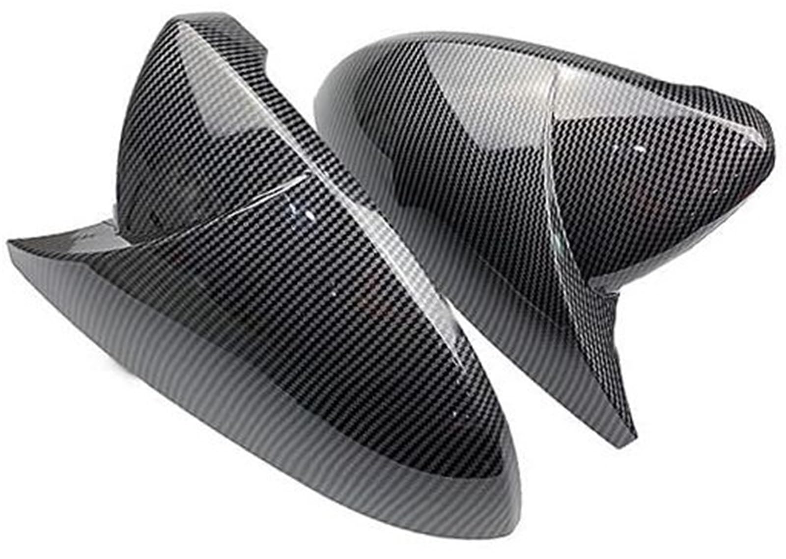 2 szt. Osłony lusterek bocznych Jasnoczarne, do VW, do golfa, 7 MK7 7.5 GTD R GTI, do Tourana, L E-, do golfa, obudowa lusterka wstecznego Osłona lusterka samochodowego(BLACK Carbon Look Black)