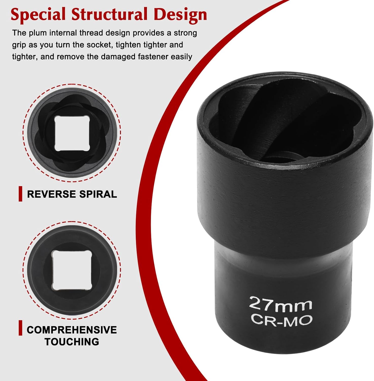 EMENTOL 25 Pieces Bolt Nut Extractor Set, 1/2" and 3/8" Drive Impact Lug Nut Remover Socket Tool, Wheel Lock Removal Kit for Removing Stripped Rusted Nuts/Damaged Nut or Bolt/Locknuts