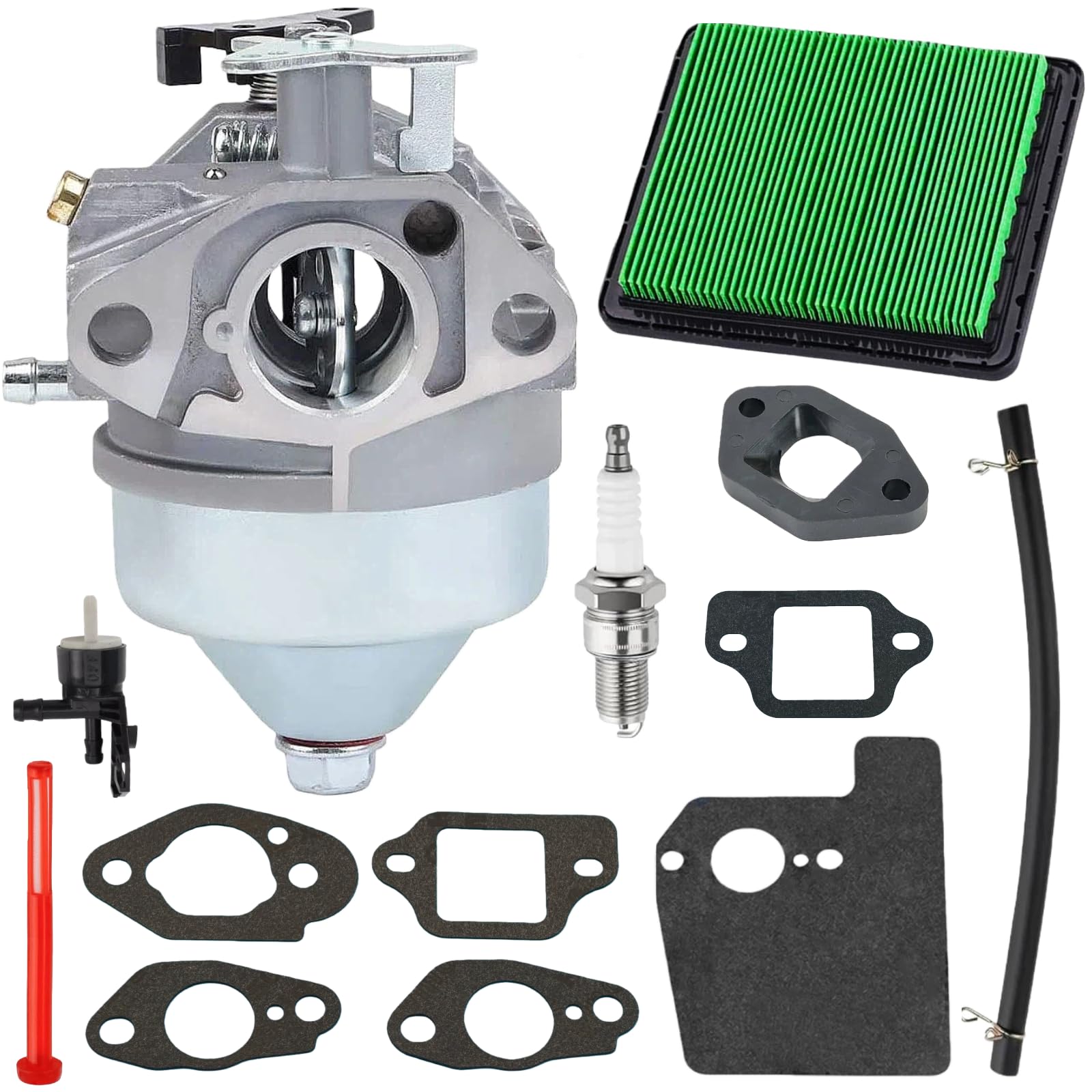 GCV190 HRX217 Carburetor Tune Up Kit Fits for Honda GC 190 GCV 190 HRX 217 GC190 GCV190LA HRB217 HRX217K2 Engine Lawn Mower Pressure Washer w/Air Filter Replaces 16100-Z0Y-813 16100-Z0Y-811 Carb