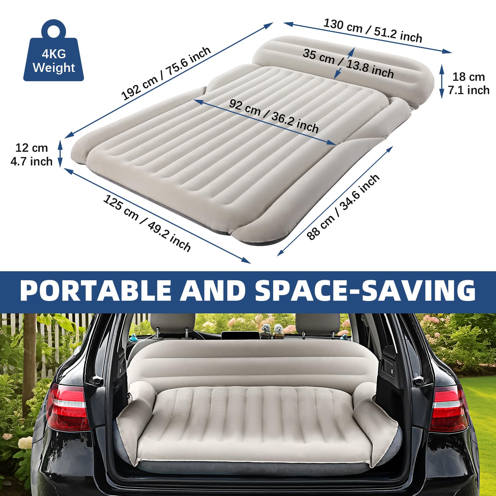 Auto opblaasbaar bed voor Vw Touran, luchtbed slaapmatras