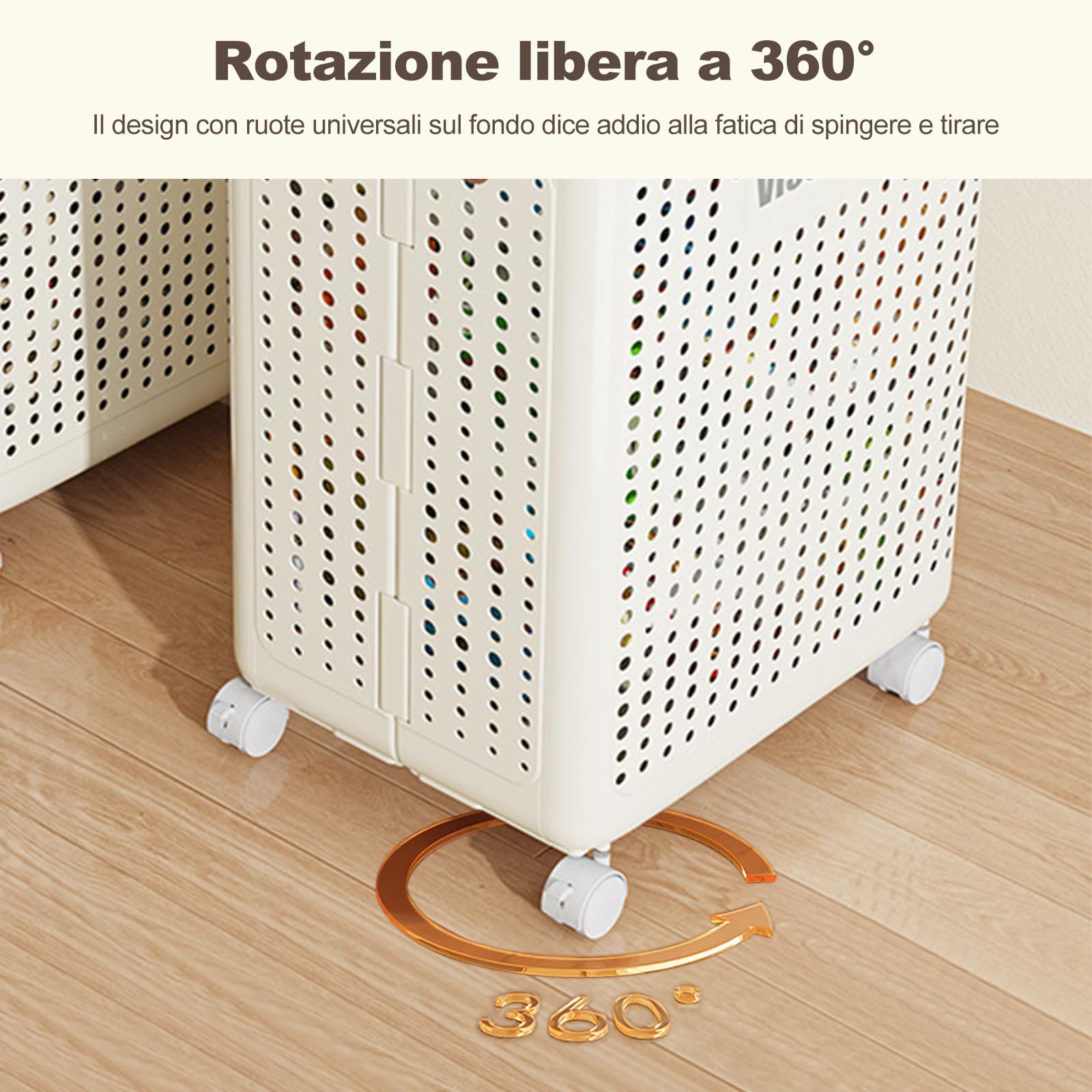 Ergocar Cesto Portabiancheria Con Ruote Universali Dormitory Per Famiglie Mobile Girevole Grow Out Per Giocattoli, Vestiti, Organizzatore Di Contenitori Per Lo Stoccaggio