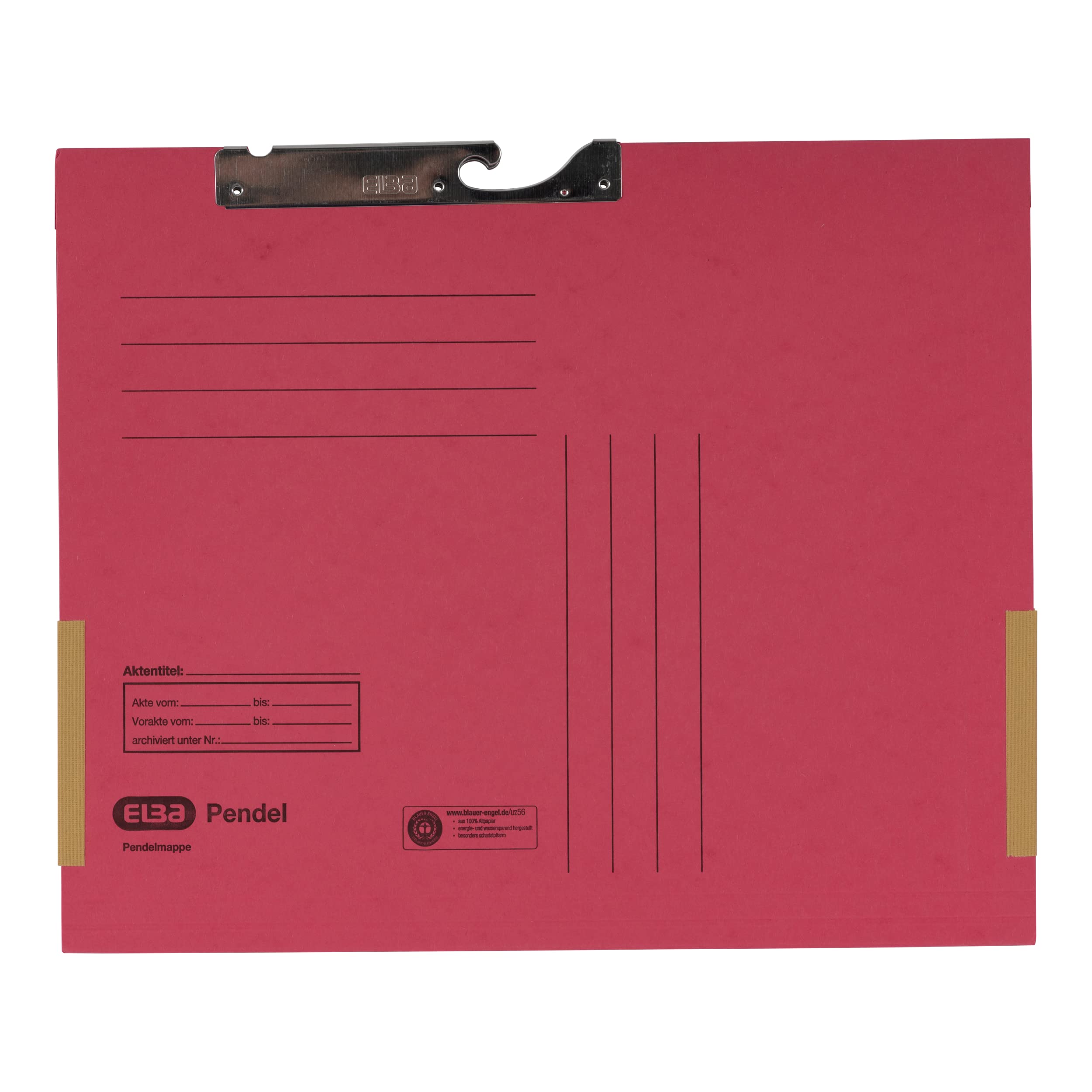91460RO Elba-Cartelline a sospensione in cartoncino Manila, 320 g/mq, chiusura laterale con bandelle, confezione da 50, colore: rosso