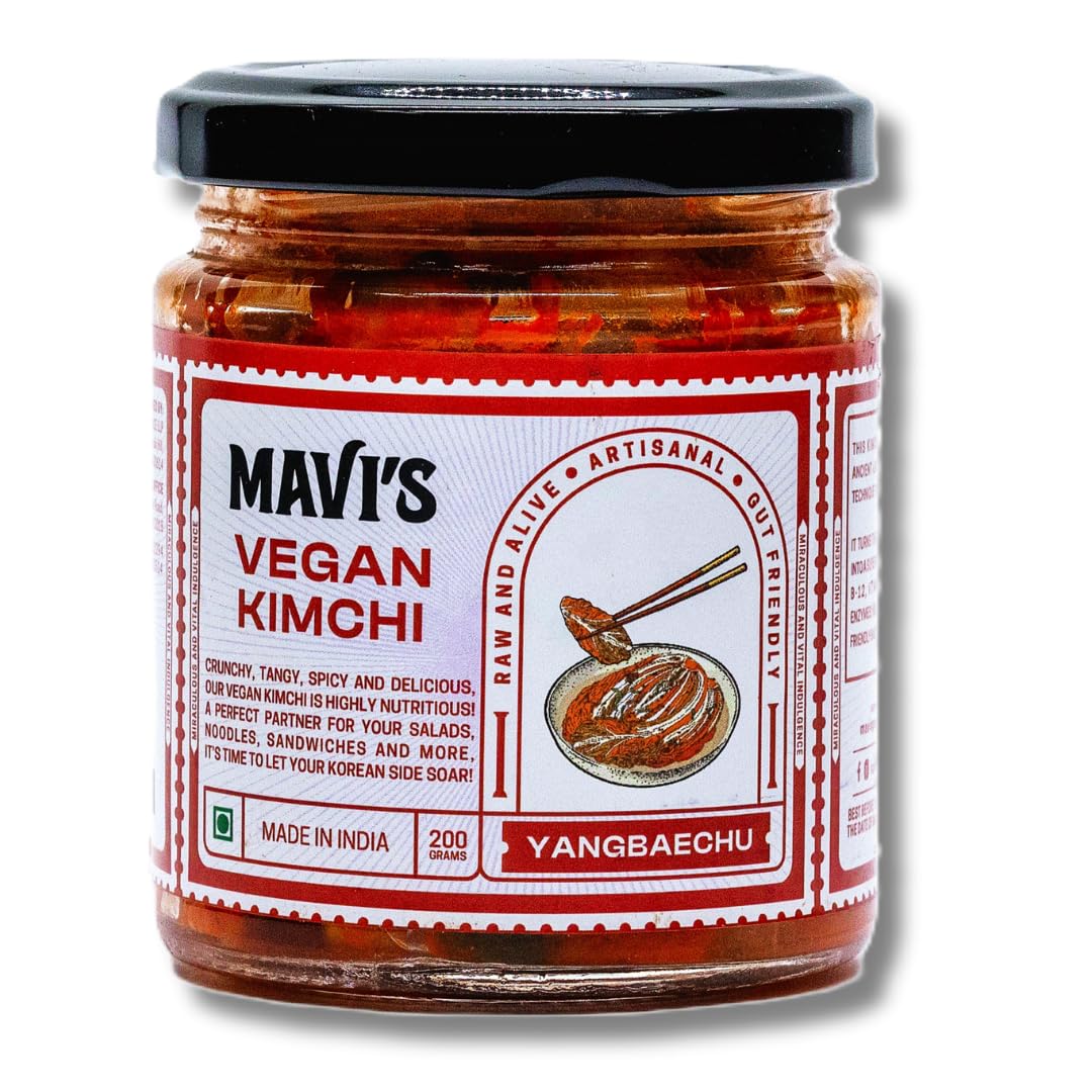 MAVIs Veg Kimchi | Korean Cabbage Kimchi | Artisanal Probiotic Pickle | 100% Natural, Organic & Vegan | No Preservatives, No Artificial Flavour or Colour | Pack of 1 (200g) (B0DJ14K62X) Amazon Price History, Amazon Price Tracker