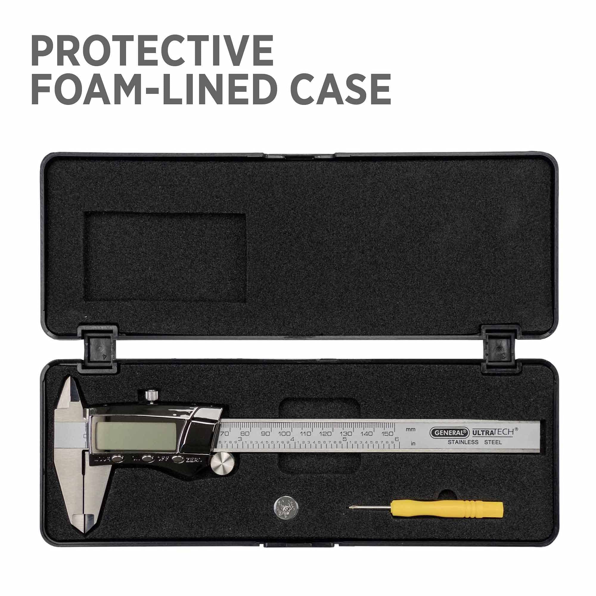 General Tools Digital frazionale Compasso con Extra-ampio schermo LCD, 3 modalità di visualizzazione, 6 pollici (147)