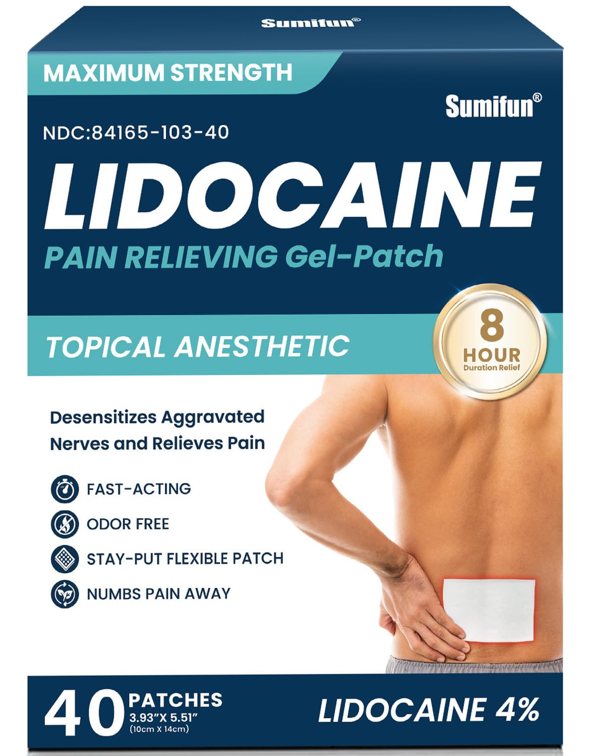 Sumifun 4% Lidocaine Patches Maximum Strength, Fast-Acting Relief, 30 Count — Amazon image 8