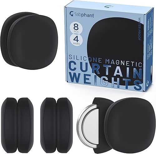 labphant Pesos magnéticos para cortina de ducha  Imanes recubiertos de silicona para cortina de ducha pesada con forro  Pesos de cortina de cortina