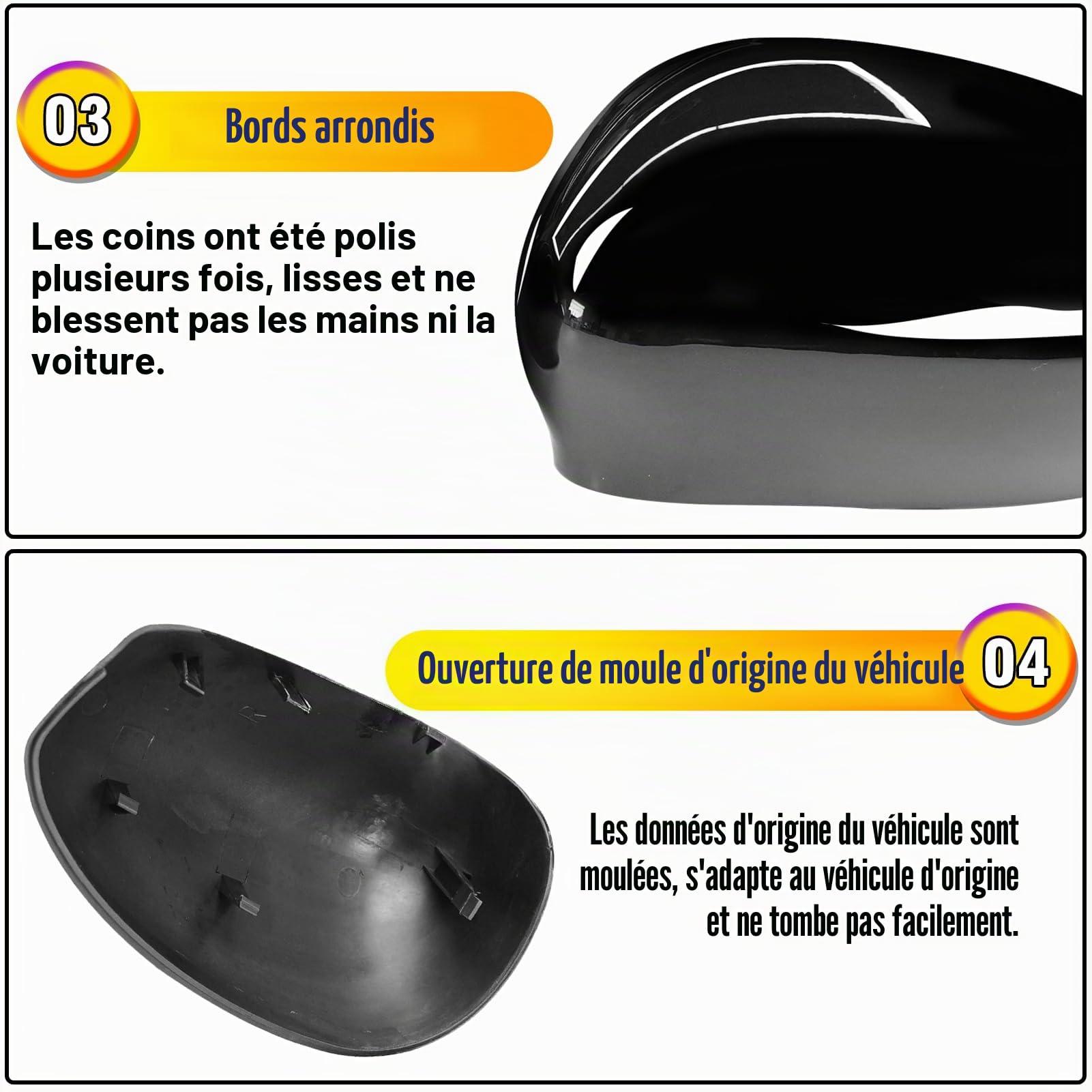 TTCR-II Coque Rétroviseur Compatible avec Fiat 500/Abarth 500/Grande Punto