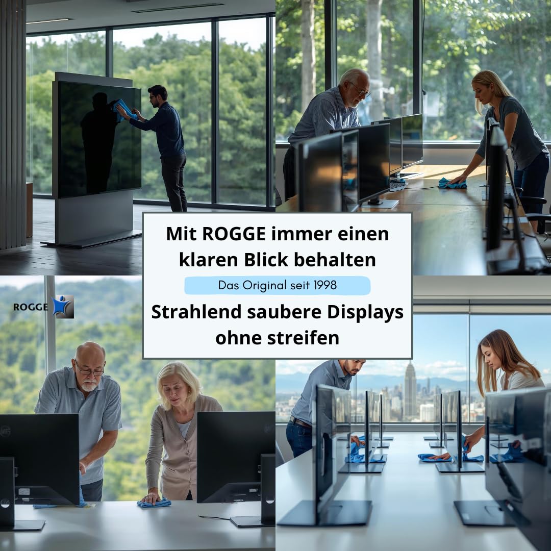 ROGGE DUO-Clean Original. LCD, TFT, LED TV Touch Screen + Plasma Cleaner incl. Microfiber Wipes 38x40cm.The Original since 1998.