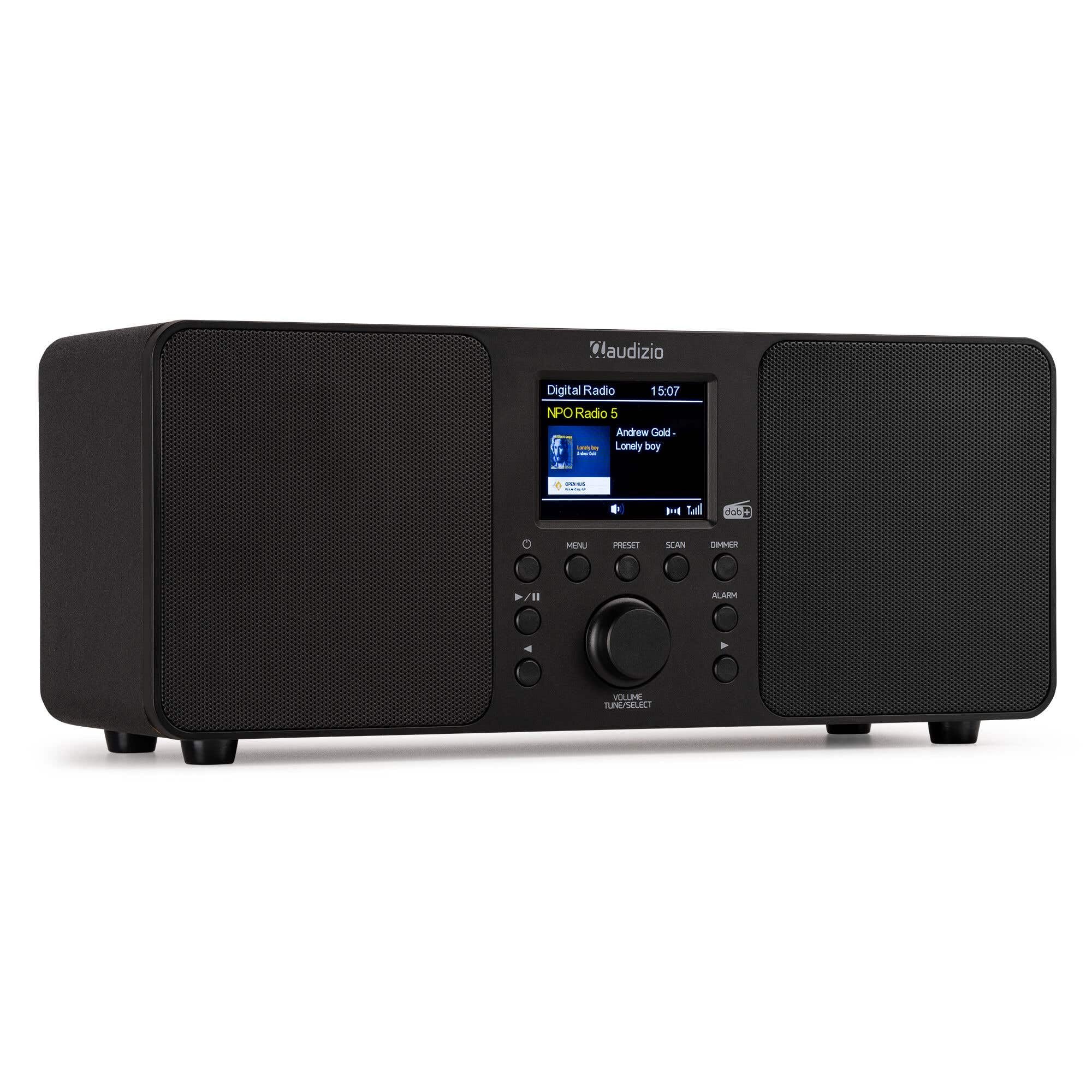 Audizio Genua Radio Digitale DAB+ Bluetooth 50W Altoparlanti Stereo FM USB Doppio Allarme Telecomando Display Colori