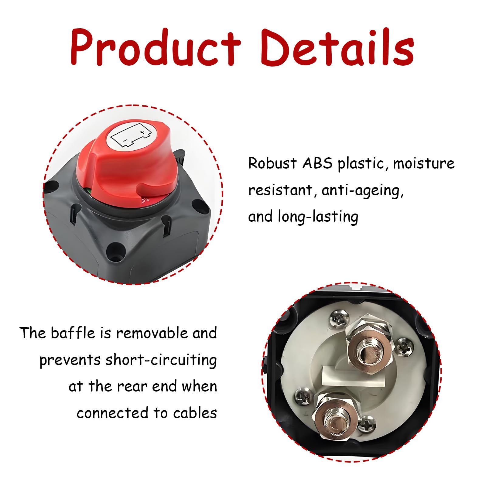Stacca Batteria 12V 24V 48V On-Off 250A, Staccabatteria Universale per Auto, Camper, Yacht, Barca, Camion, Autobus - Sicurezza e Protezione del Sistema Elettrico