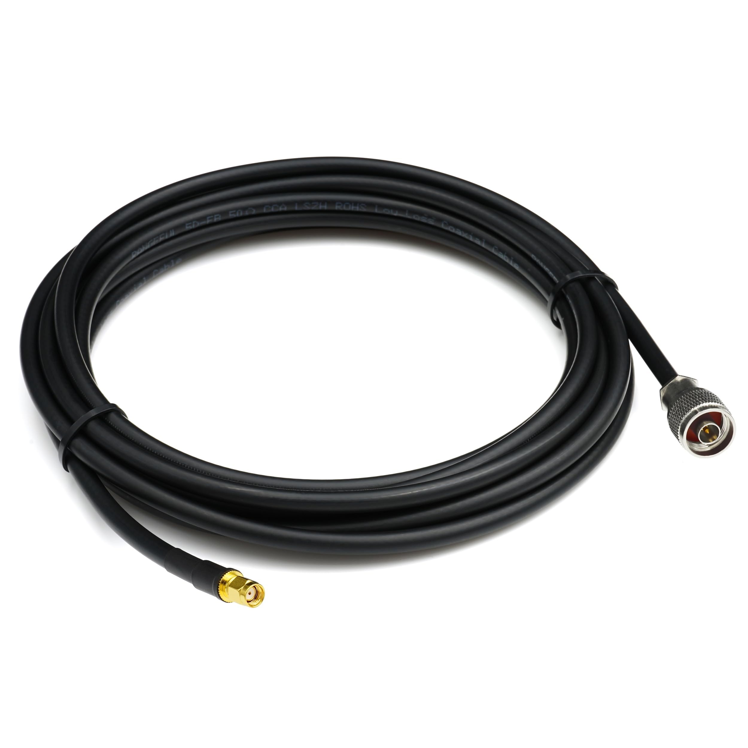 RP-SMA 15m Rallonge Antenne WiFi Cable Coaxial RPSMA Mâle à N Male Câble Extension Ø7.5mm à Faible Perte 5D-FB 50 Ohm pour Routeur WiFi Caméra IP Carte Réseau sans Fil Mini PC PCIE