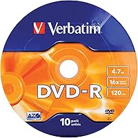 Vista 3 de Verbatim DVD-R Discos en Blanco AZO Dye 4.7GB 16X Disco Grabable - Paquete de 10 Envase Plateado