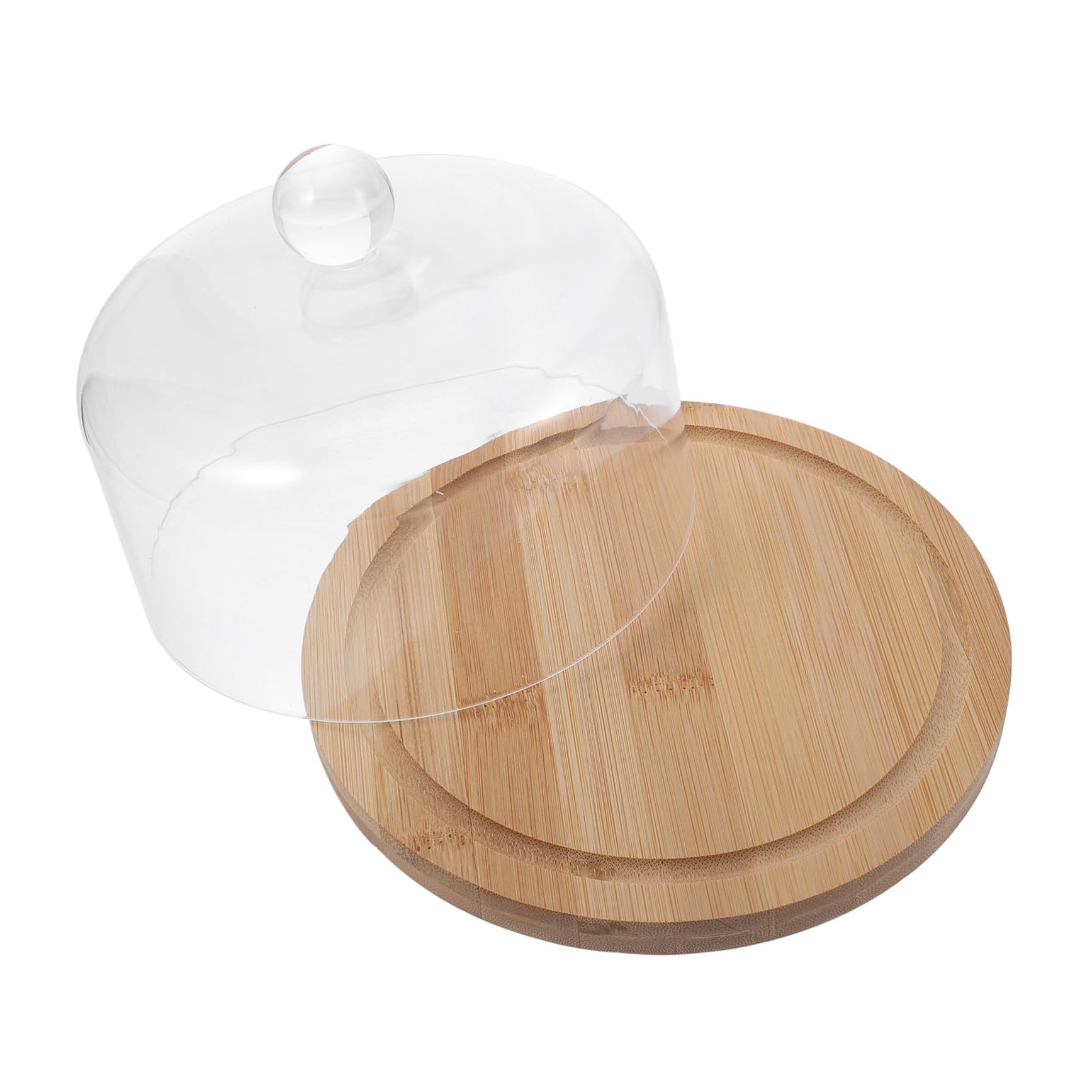 para Alimentos Acrílica Transparente con Base de Madera Tapa Antipolvo para Pasteles y Postres Protección y Exhibición para Repostería Hogar