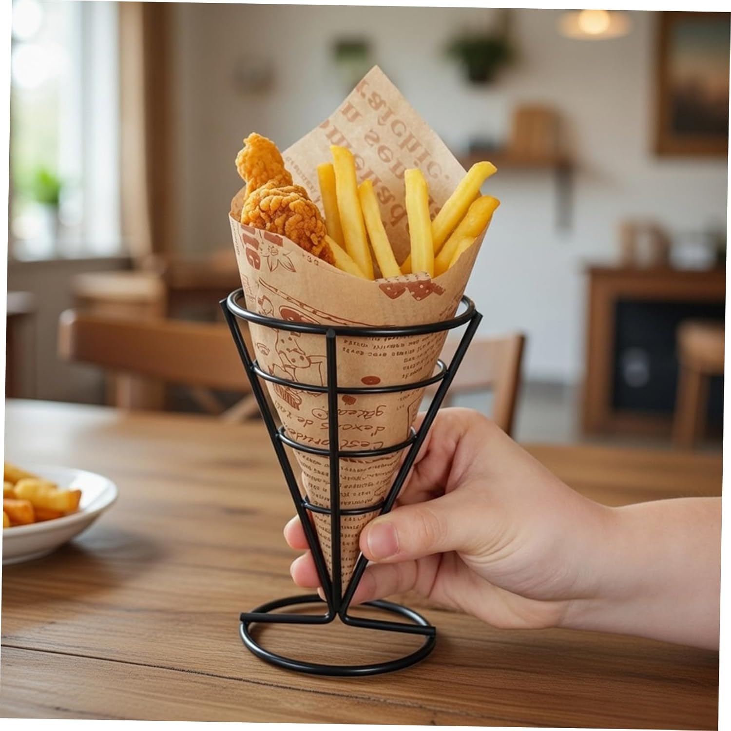 Multi-use Snack Serving Rack French Fries Cone Holder for Restaurant Home Display