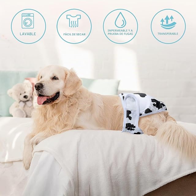 Foto 6 de 8 de Avont 3 Packs - Pañales Lavables para Perras, Reutizables y Duraderos para Perros Hembra, Female Dog Diapers…