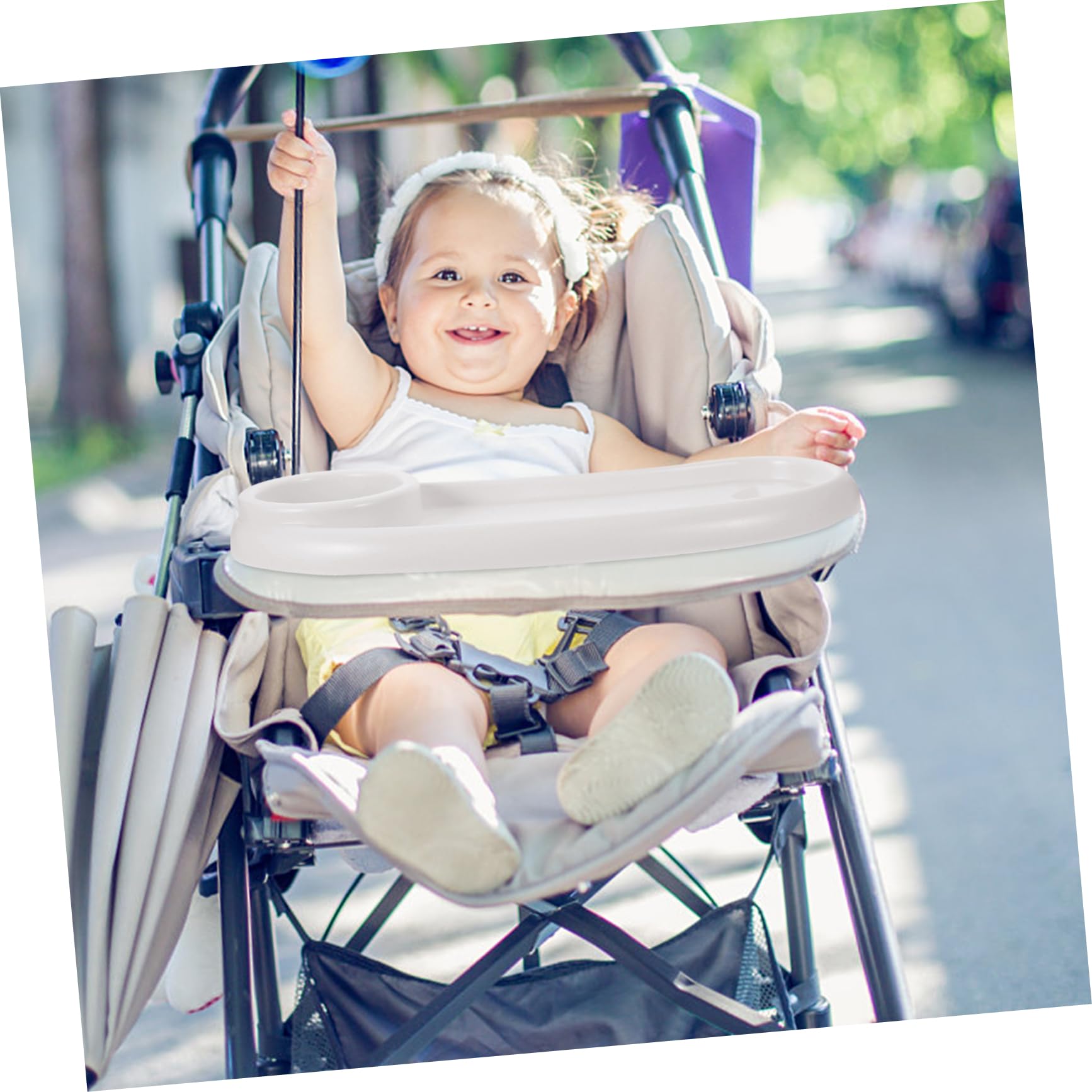 Vassoio Snack Per Passeggini Vassoio Rimovibile Con Bracci Di Supporto Per Carrozzine Accessorio Pratico Per Pasti Movimento