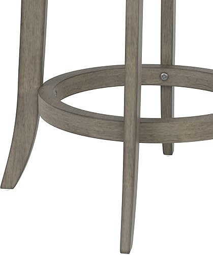 Miniatura 80 de Hillsdale Presque Isle Taburete giratorio de madera con asiento de piel sintética, altura de barra, color negro Negro -,gris (Aged