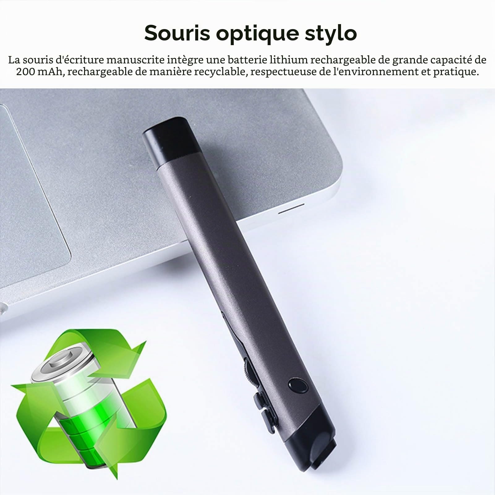 Jectse Souris à Stylet Optique Sans Fil - Mini Souris D'écriture Manuscrite USB 2,4 GHz Pour Ordinateur Portable