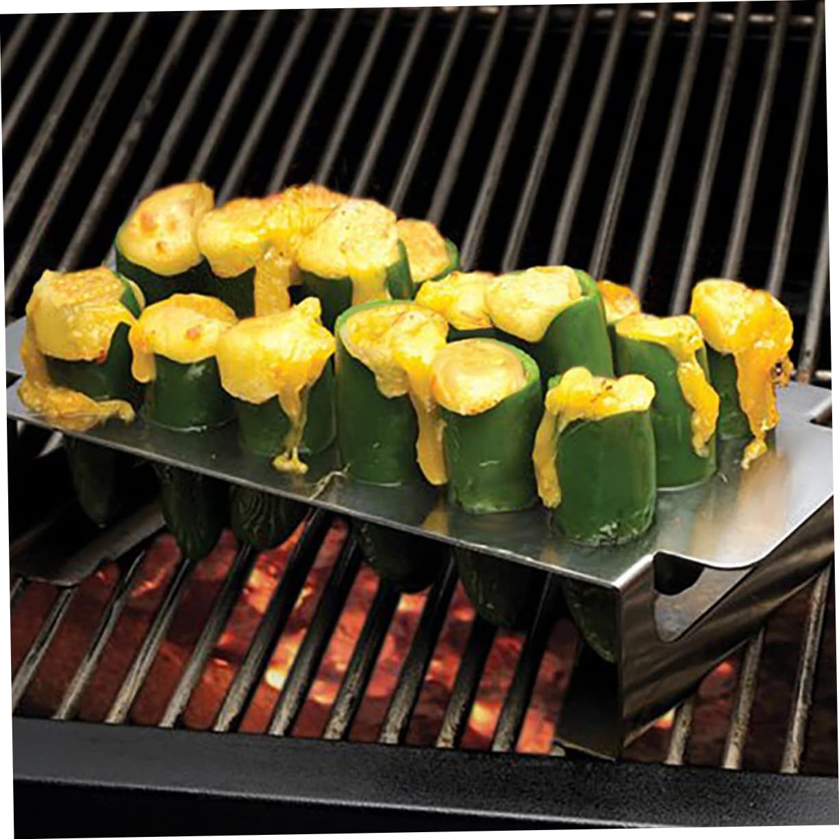 Soporte con Acero de Pimienta Parrilla Inoxidable para Descorazonador Herramienta Multifuncional Barbacoa y Cocina, Adecuado para Muslos de Pollo