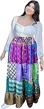 Women's Purple Patchwork Maxi Skirt – Boho Beach Long Skirt S/M/L